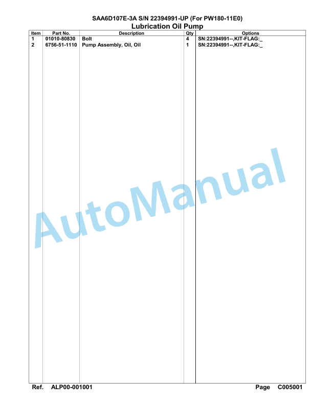 Komatsu SAA6D107E-3A Parts Manual 22394991-UP 4 Komatsu SAA6D107E-3A Parts Manual 22394991-UP-4