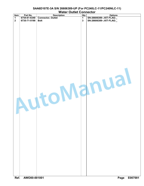 Komatsu SAA6D107E-3A Parts Manual 26606389-UP 5 Komatsu SAA6D107E-3A Parts Manual 26606389-UP-5