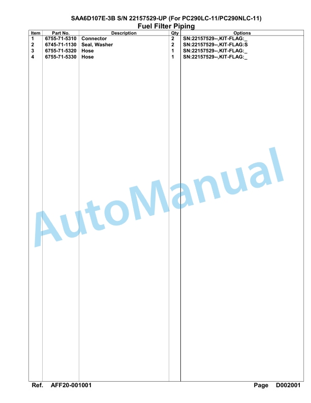 Komatsu SAA6D107E-3B Parts Manual 22157529-UP 4 Komatsu SAA6D107E-3B Parts Manual 22157529-UP-4