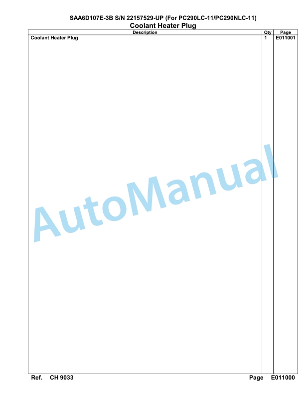Komatsu SAA6D107E-3B Parts Manual 22157529-UP 5 Komatsu SAA6D107E-3B Parts Manual 22157529-UP-5
