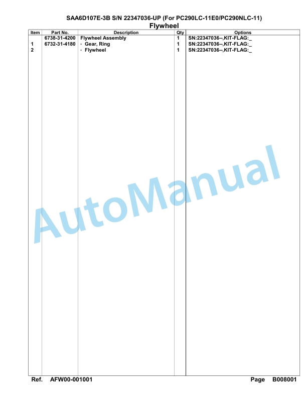 Komatsu SAA6D107E-3B Parts Manual 22347036-UP 3 Komatsu SAA6D107E-3B Parts Manual 22347036-UP-3