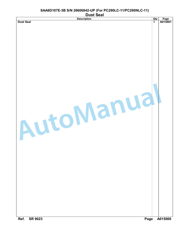 Komatsu SAA6D107E-3B Parts Manual 26606842-UP 2 Komatsu SAA6D107E-3B Parts Manual 26606842-UP-2