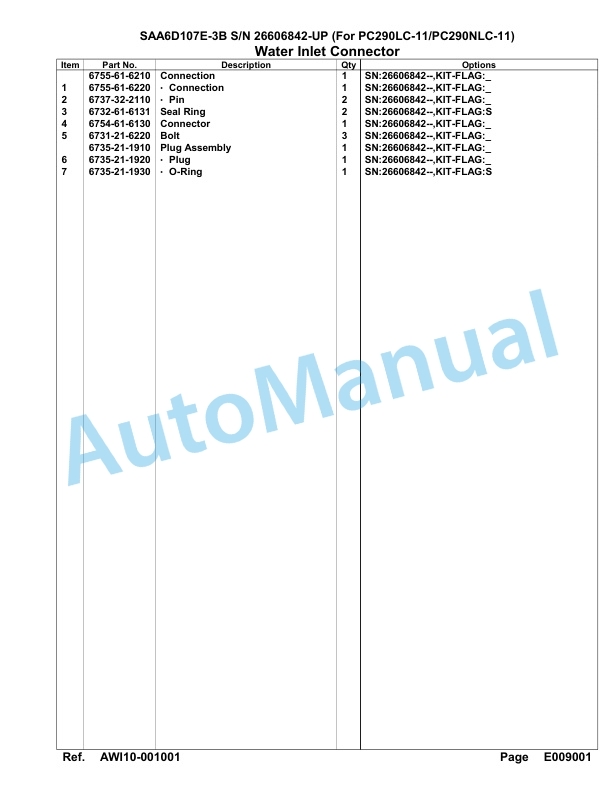 Komatsu SAA6D107E-3B Parts Manual 26606842-UP 5 Komatsu SAA6D107E-3B Parts Manual 26606842-UP-5