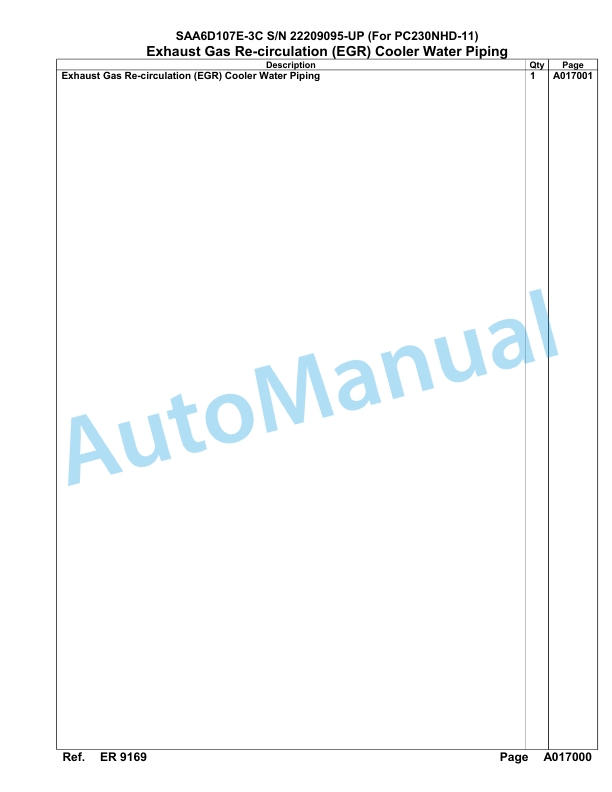 Komatsu SAA6D107E-3C Parts Manual 22209095 Up For PC230NHD-11 2 Komatsu SAA6D107E-3C Parts Manual 22209095 Up For PC230NHD-11-2