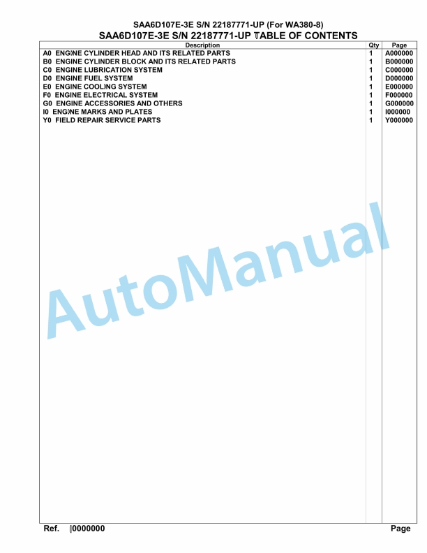 Komatsu SAA6D107E-3E Parts Manual 22187771-UP 1 Komatsu SAA6D107E-3E Parts Manual 22187771-UP