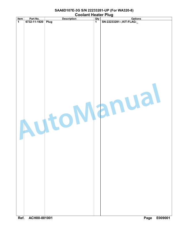Komatsu SAA6D107E-3G Parts Manual 22233281-UP 5 Komatsu SAA6D107E-3G Parts Manual 22233281-UP-5