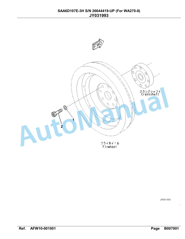 Komatsu SAA6D107E-3H Parts Manual 26644419-UP 3 Komatsu SAA6D107E-3H Parts Manual 26644419-UP-3