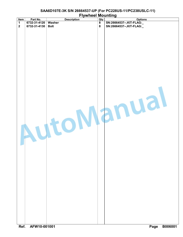 Komatsu SAA6D107E-3K Parts Manual 26664537-UP 3 Komatsu SAA6D107E-3K Parts Manual 26664537-UP-3
