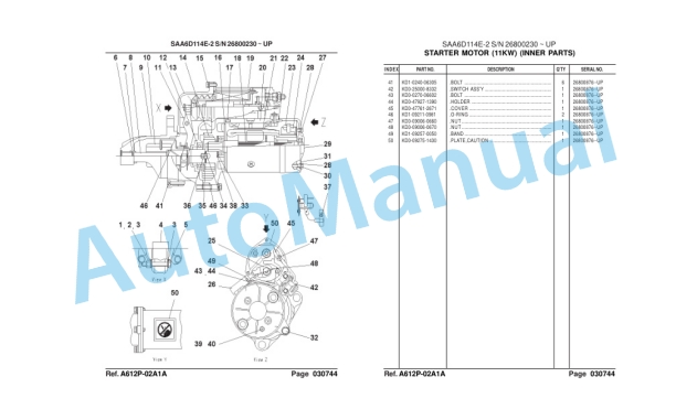 Komatsu SAA6D114E-2 Parts Manual A1009-01A0 2 Komatsu SAA6D114E-2 Parts Manual A1009-01A0 - Image 2