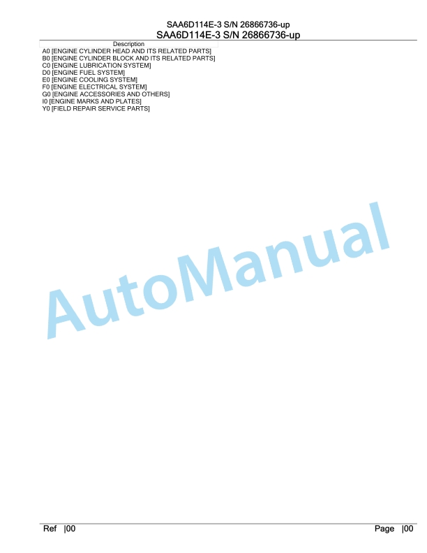 Komatsu SAA6D114E-3 Parts Manual 26866736-up 1 Komatsu SAA6D114E-3 Parts Manual 26866736-up