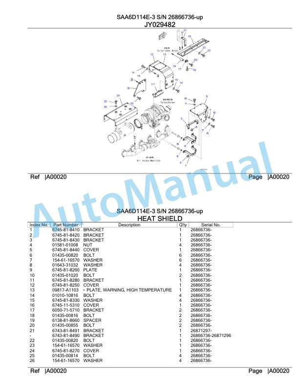 Komatsu SAA6D114E-3 Parts Manual 26866736-up 2 Komatsu SAA6D114E-3 Parts Manual 26866736-up-2
