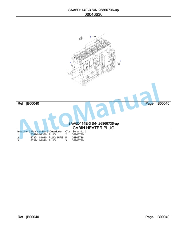 Komatsu SAA6D114E-3 Parts Manual 26866736-up 3 Komatsu SAA6D114E-3 Parts Manual 26866736-up-3