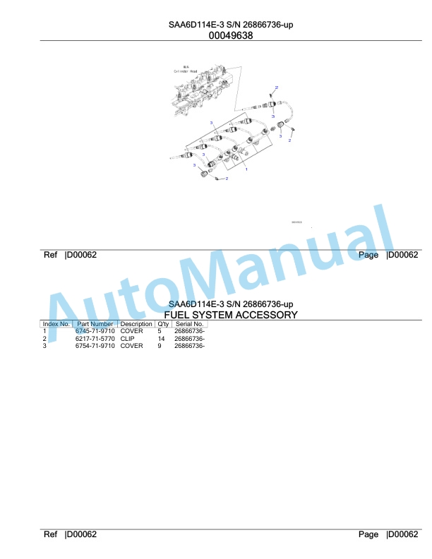 Komatsu SAA6D114E-3 Parts Manual 26866736-up 4 Komatsu SAA6D114E-3 Parts Manual 26866736-up-4