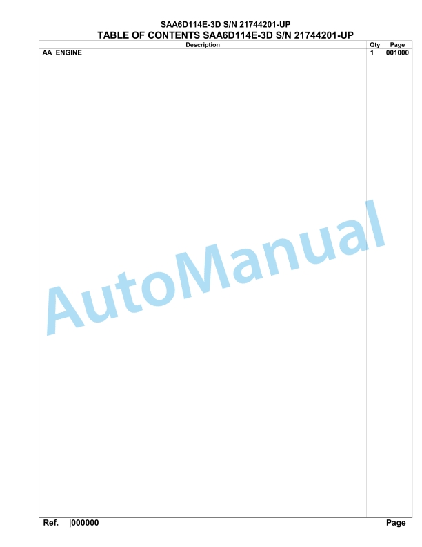 Komatsu SAA6D114E-3D Parts Manual 21744201-UP 1 Komatsu SAA6D114E-3D Parts Manual 21744201-UP