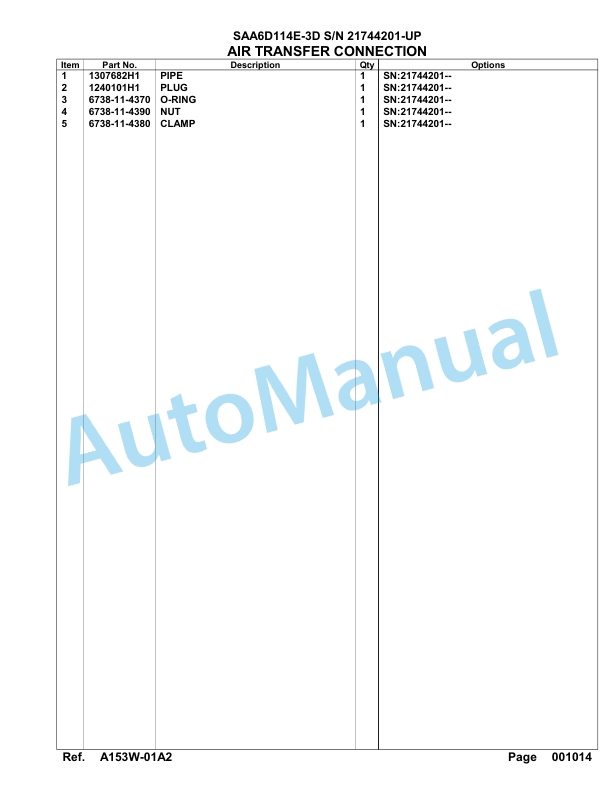 Komatsu SAA6D114E-3D Parts Manual 21744201-UP 2 Komatsu SAA6D114E-3D Parts Manual 21744201-UP-2