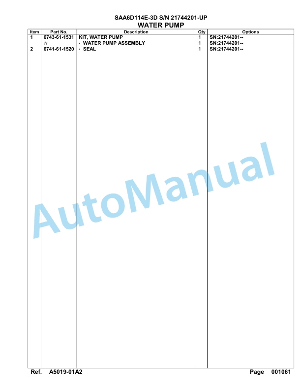 Komatsu SAA6D114E-3D Parts Manual 21744201-UP 5 Komatsu SAA6D114E-3D Parts Manual 21744201-UP-5