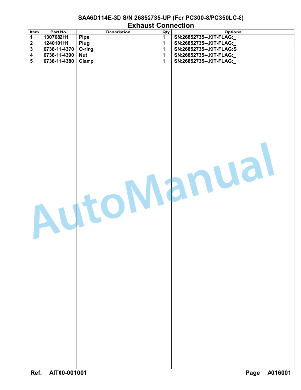Komatsu SAA6D114E-3D Parts Manual 26852735-UP 2 Komatsu SAA6D114E-3D Parts Manual 26852735-UP-2