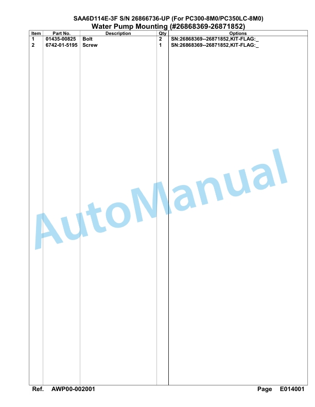 Komatsu SAA6D114E-3F Parts Manual 26866736 Up For PC300 350LC-8M0 5 Komatsu SAA6D114E-3F Parts Manual 26866736 Up For PC300 350LC-8M0-5