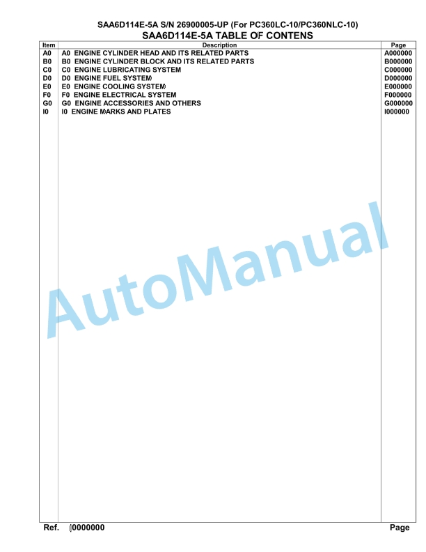 Komatsu SAA6D114E-5A Parts Manual 26900005-UP 1 Komatsu SAA6D114E-5A Parts Manual 26900005-UP