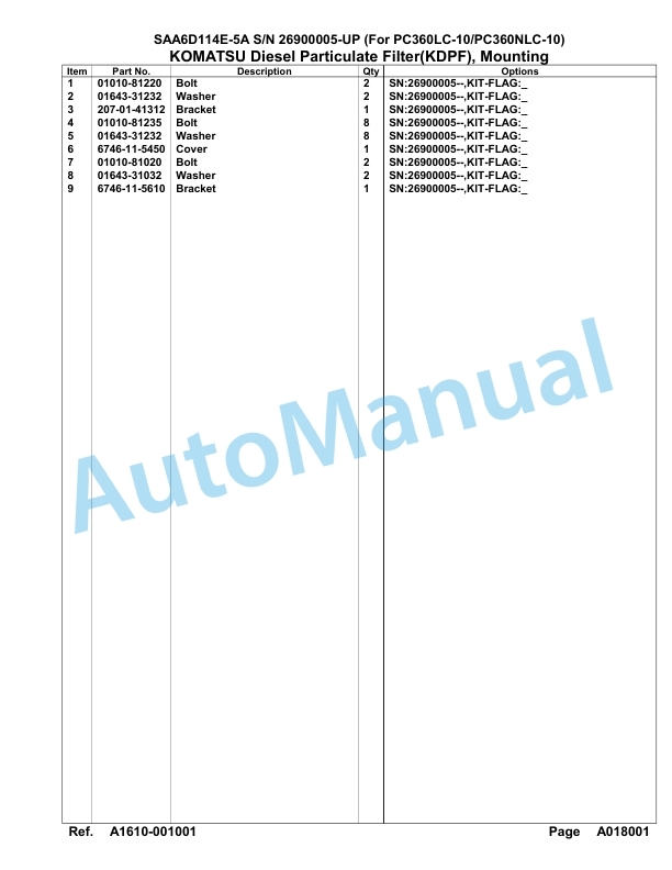 Komatsu SAA6D114E-5A Parts Manual 26900005-UP 2 Komatsu SAA6D114E-5A Parts Manual 26900005-UP-2