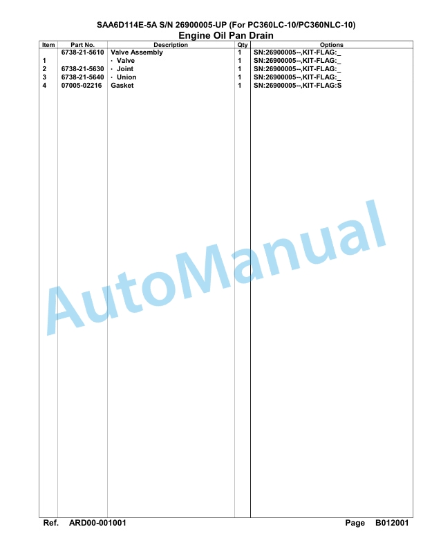 Komatsu SAA6D114E-5A Parts Manual 26900005-UP 3 Komatsu SAA6D114E-5A Parts Manual 26900005-UP-3