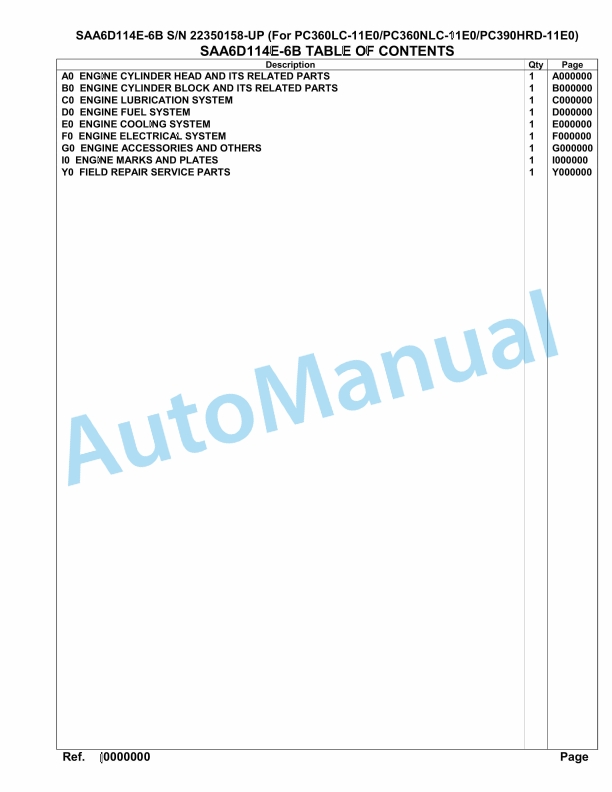 Komatsu SAA6D114E-6B Parts Manual 22350158-UP 1 Komatsu SAA6D114E-6B Parts Manual 22350158-UP