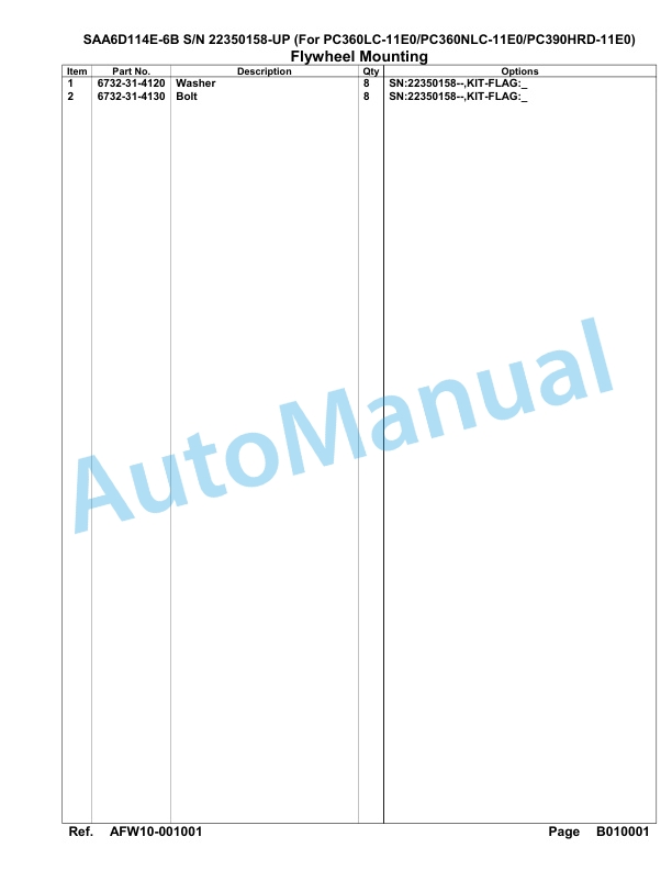 Komatsu SAA6D114E-6B Parts Manual 22350158-UP 3 Komatsu SAA6D114E-6B Parts Manual 22350158-UP-3