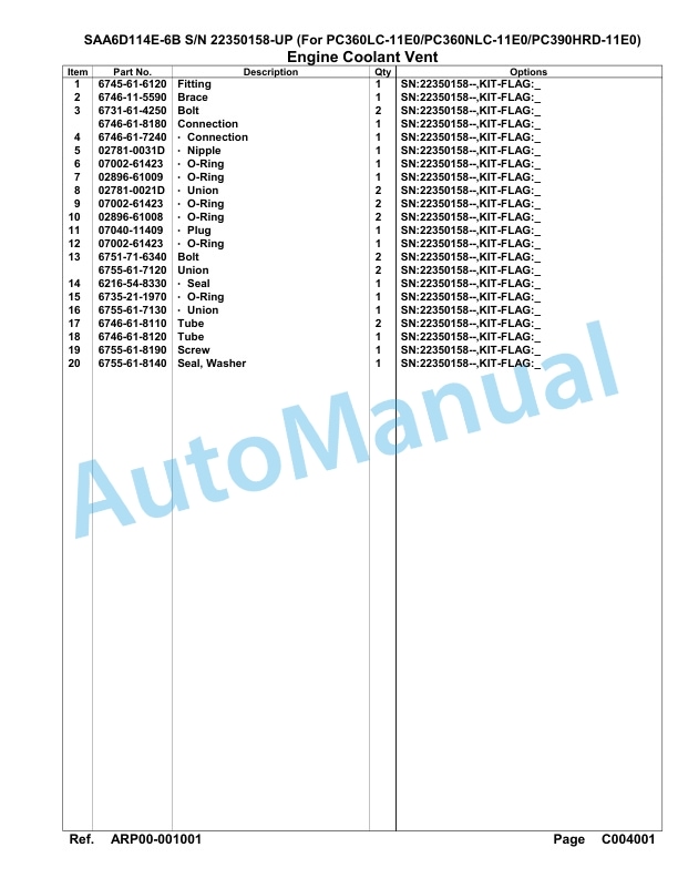 Komatsu SAA6D114E-6B Parts Manual 22350158-UP 4 Komatsu SAA6D114E-6B Parts Manual 22350158-UP-4
