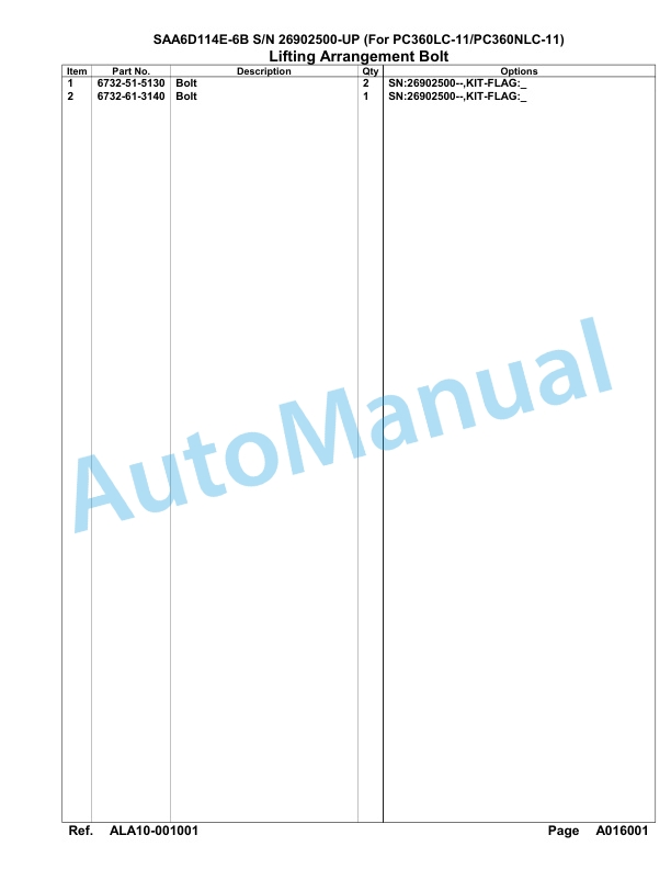 Komatsu SAA6D114E-6B Parts Manual 26902500-UP 2 Komatsu SAA6D114E-6B Parts Manual 26902500-UP-2