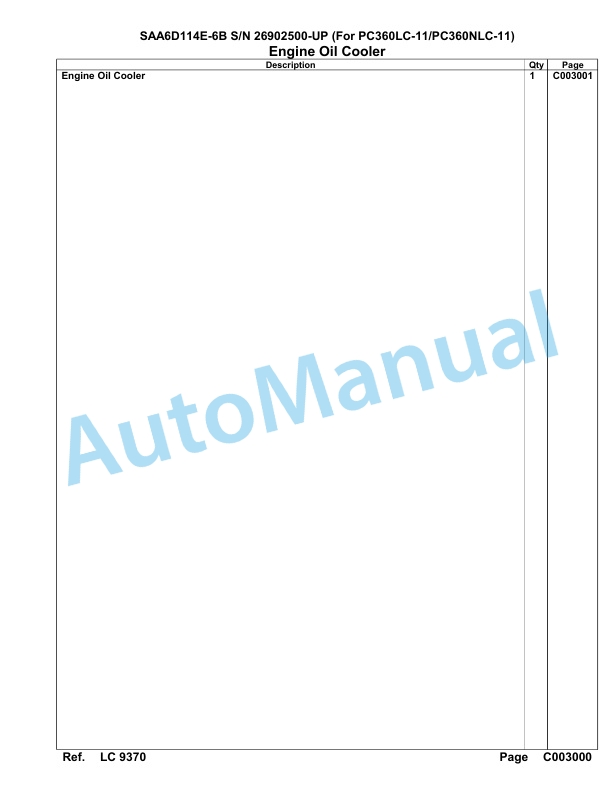 Komatsu SAA6D114E-6B Parts Manual 26902500-UP 4 Komatsu SAA6D114E-6B Parts Manual 26902500-UP-4