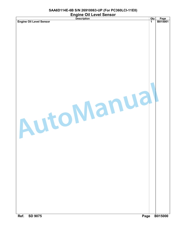 Komatsu SAA6D114E-6B Parts Manual 26910063-UP 3 Komatsu SAA6D114E-6B Parts Manual 26910063-UP-3