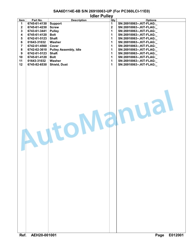 Komatsu SAA6D114E-6B Parts Manual 26910063-UP 5 Komatsu SAA6D114E-6B Parts Manual 26910063-UP-5