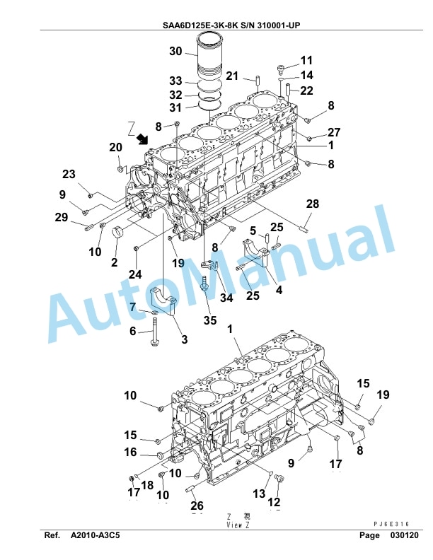 Komatsu SAA6D125E-3K-8K Parts Manual 310001-UP 2 Komatsu SAA6D125E-3K-8K Parts Manual 310001-UP-2
