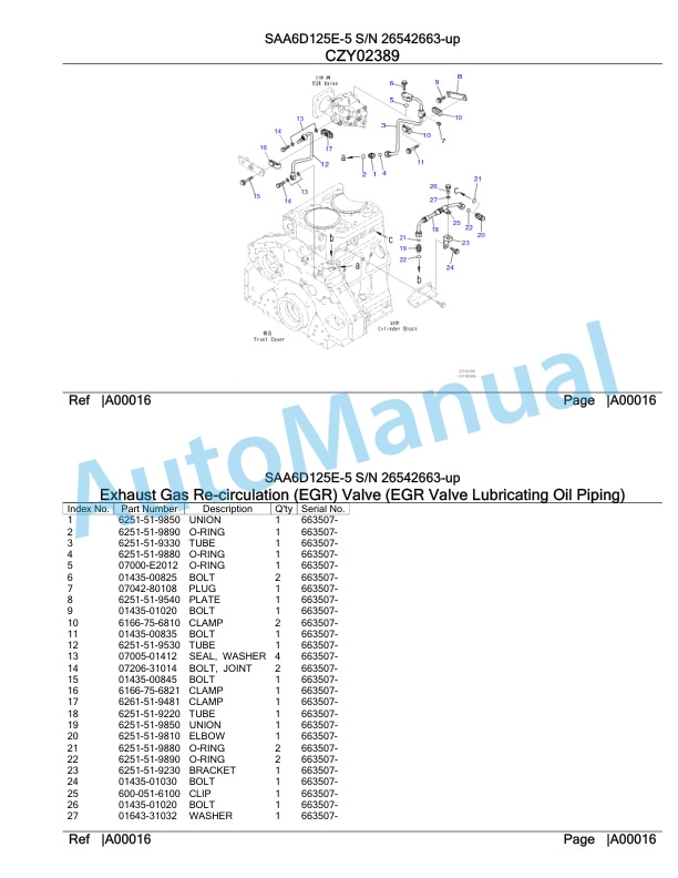 Komatsu SAA6D125E-5 Parts Manual 26542663-up 2 Komatsu SAA6D125E-5 Parts Manual 26542663-up-2