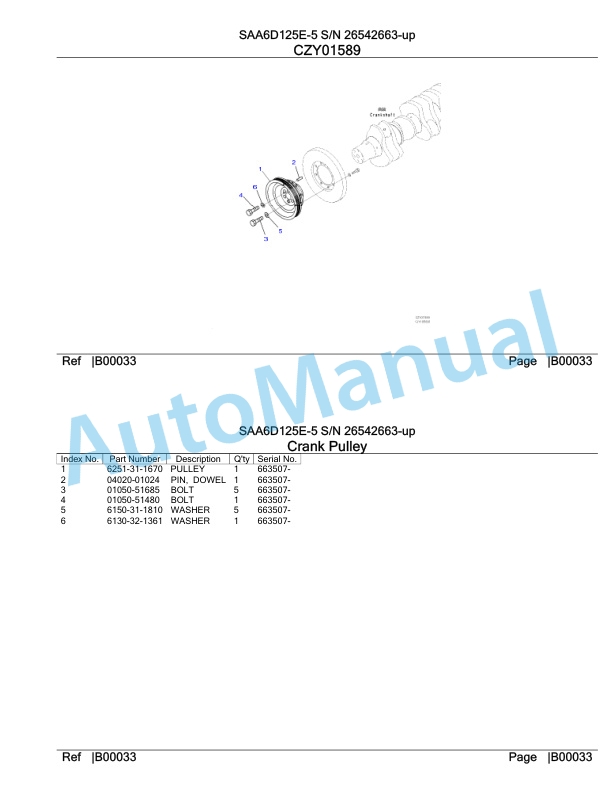 Komatsu SAA6D125E-5 Parts Manual 26542663-up 3 Komatsu SAA6D125E-5 Parts Manual 26542663-up-3