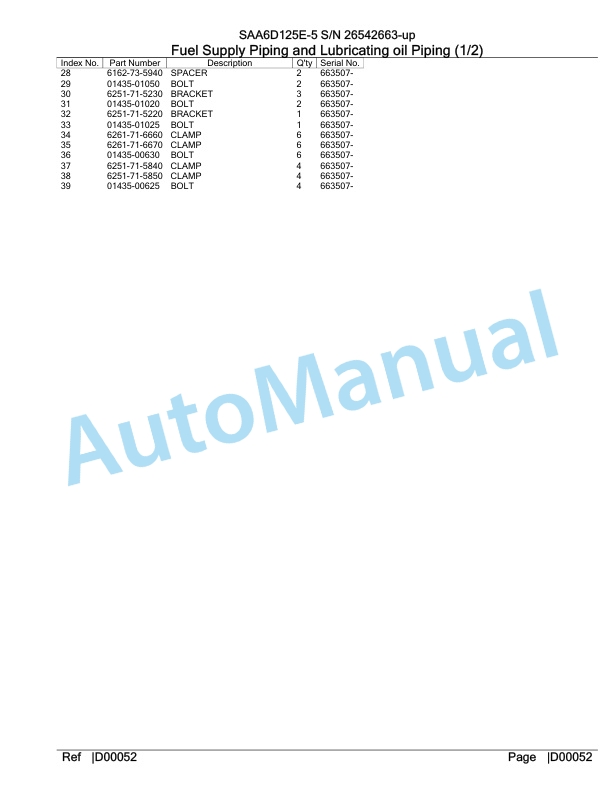 Komatsu SAA6D125E-5 Parts Manual 26542663-up 4 Komatsu SAA6D125E-5 Parts Manual 26542663-up-4