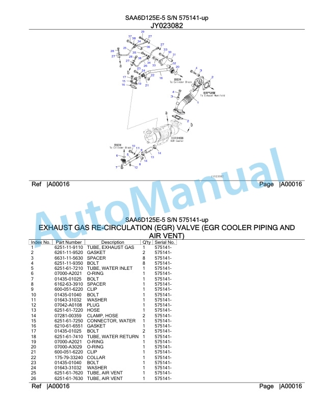 Komatsu SAA6D125E-5 Parts Manual 575141-up 2 Komatsu SAA6D125E-5 Parts Manual 575141-up-2