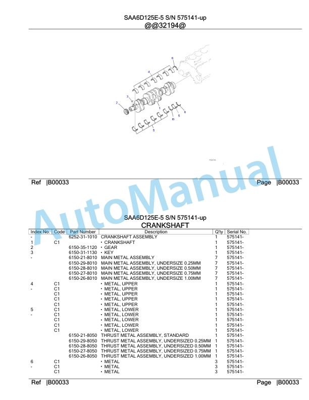 Komatsu SAA6D125E-5 Parts Manual 575141-up 3 Komatsu SAA6D125E-5 Parts Manual 575141-up-3
