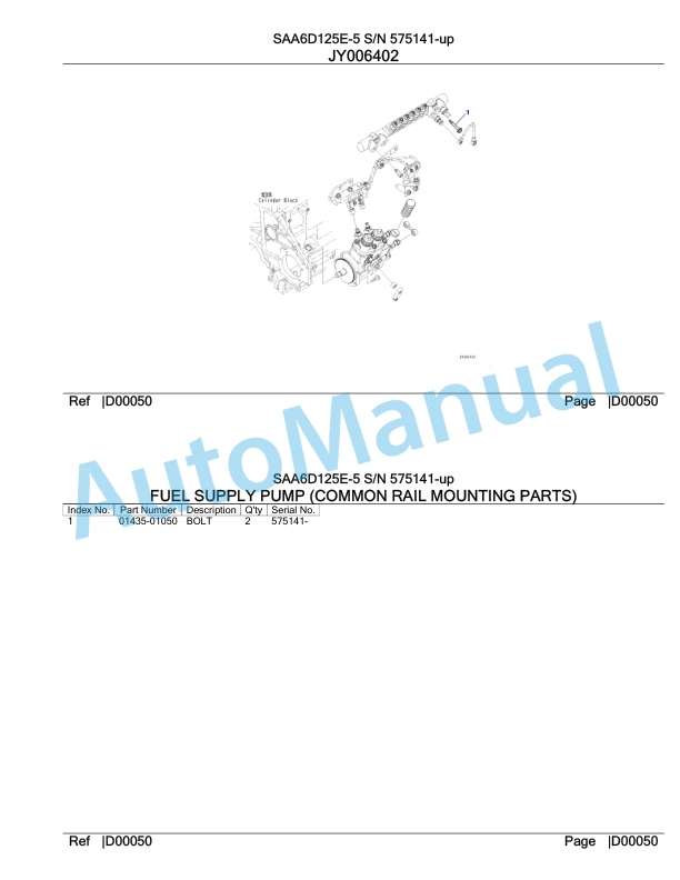 Komatsu SAA6D125E-5 Parts Manual 575141-up 4 Komatsu SAA6D125E-5 Parts Manual 575141-up-4