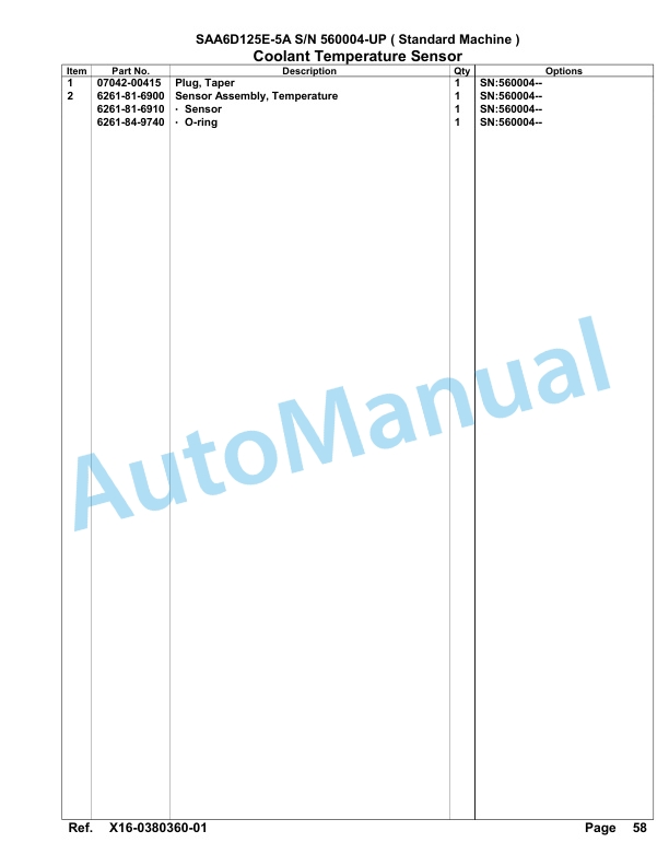Komatsu SAA6D125E-5A Parts Manual 560004-UP 5 Komatsu SAA6D125E-5A Parts Manual 560004-UP-5