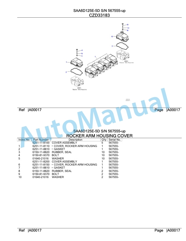 Komatsu SAA6D125E-5D Parts Manual 567555-up 2 Komatsu SAA6D125E-5D Parts Manual 567555-up-2