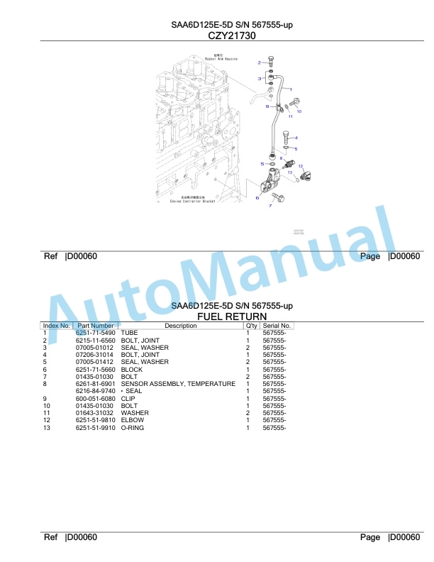 Komatsu SAA6D125E-5D Parts Manual 567555-up 4 Komatsu SAA6D125E-5D Parts Manual 567555-up-4