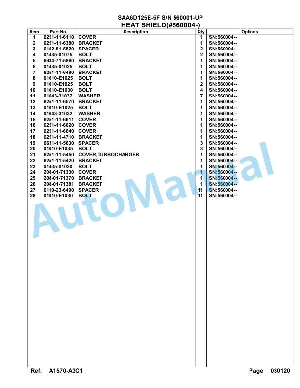 Komatsu SAA6D125E-5F Parts Manual 560001-UP 2 Komatsu SAA6D125E-5F Parts Manual 560001-UP-2