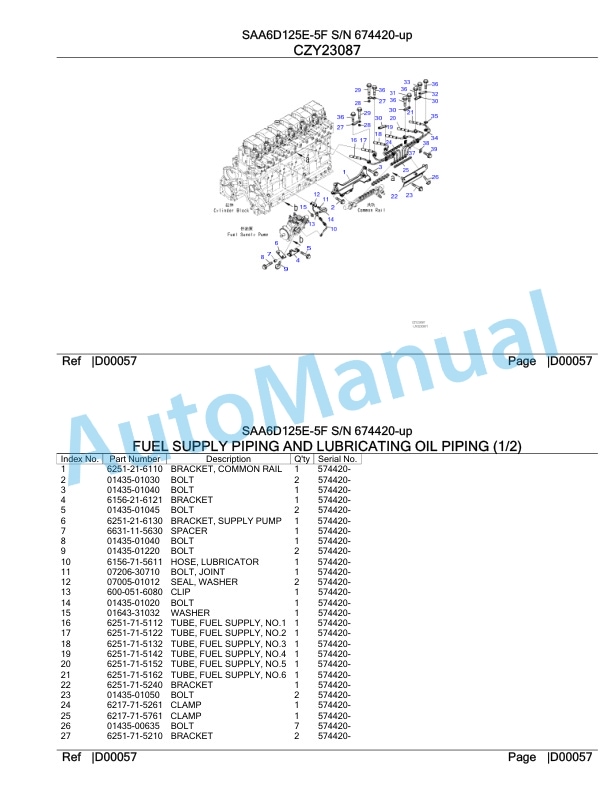 Komatsu SAA6D125E-5F Parts Manual 674420-up 4 Komatsu SAA6D125E-5F Parts Manual 674420-up-4