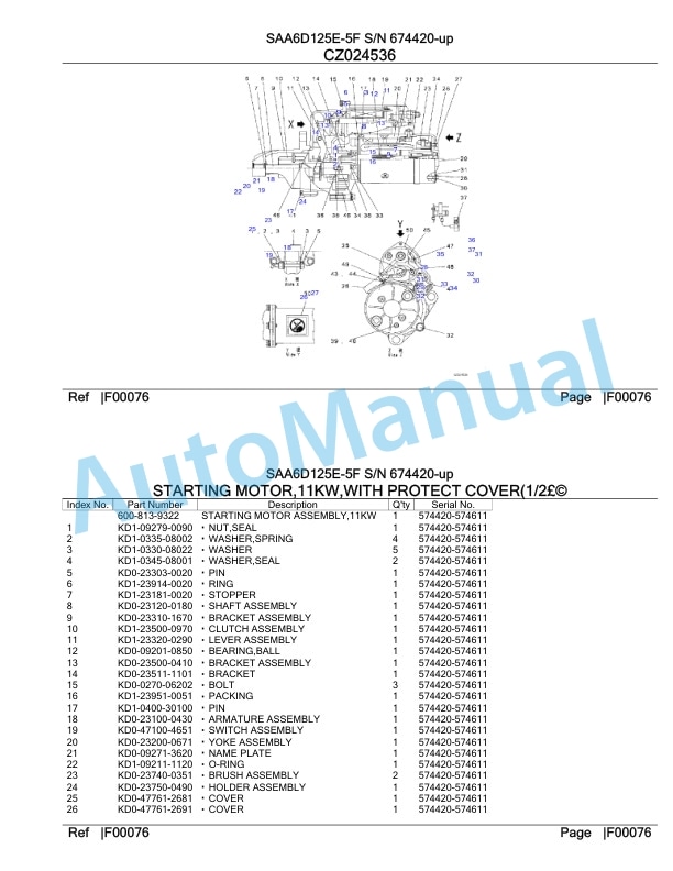 Komatsu SAA6D125E-5F Parts Manual 674420-up 5 Komatsu SAA6D125E-5F Parts Manual 674420-up-5