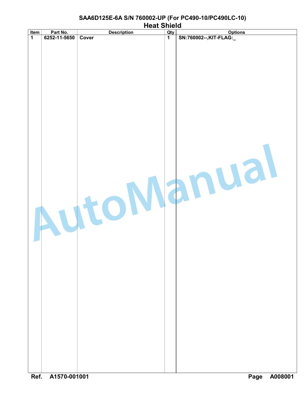 Komatsu SAA6D125E-6A Parts Manual 760002-UP 2 Komatsu SAA6D125E-6A Parts Manual 760002-UP-2