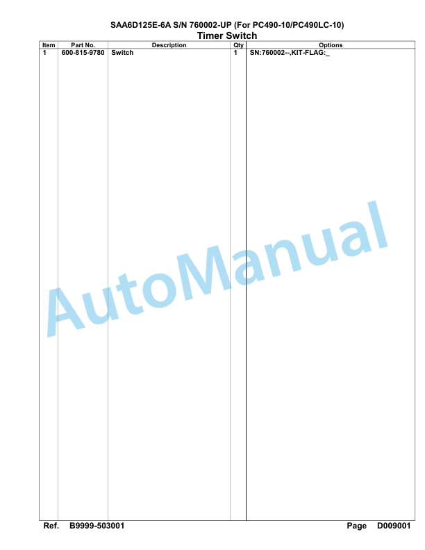 Komatsu SAA6D125E-6A Parts Manual 760002-UP 5 Komatsu SAA6D125E-6A Parts Manual 760002-UP-5