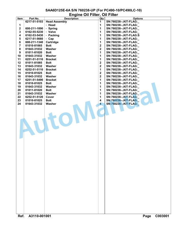 Komatsu SAA6D125E-6A Parts Manual 760238-UP 4 Komatsu SAA6D125E-6A Parts Manual 760238-UP-4