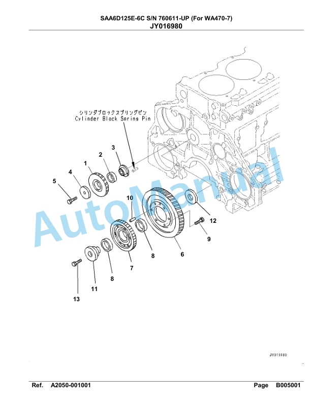 Komatsu SAA6D125E-6C Parts Manual 760611-UP 3 Komatsu SAA6D125E-6C Parts Manual 760611-UP-3