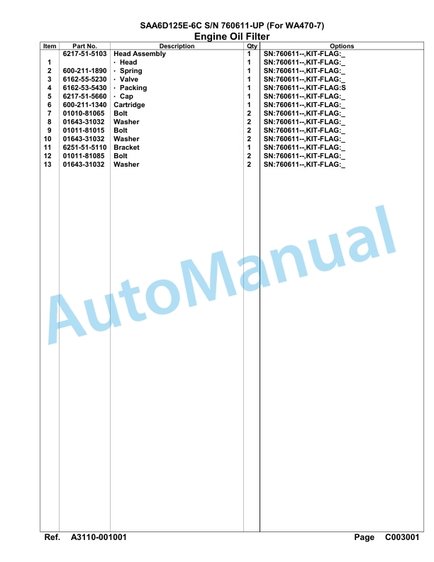 Komatsu SAA6D125E-6C Parts Manual 760611-UP 4 Komatsu SAA6D125E-6C Parts Manual 760611-UP-4